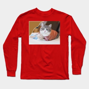 Brown shirt cats Long Sleeve T-Shirt